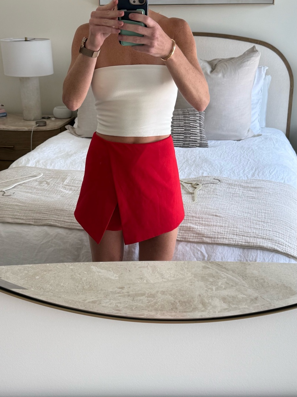 Blaque Label Red Asymmetric Mini Skort
